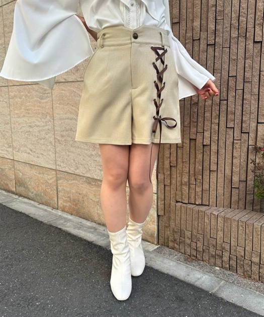 レースアップショートパンツ | レディース服・レディース