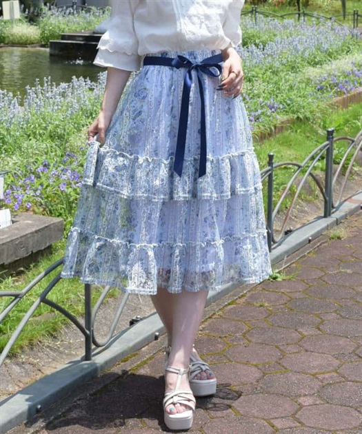 ストライプローズ柄スカート | outlet | axes femme online shop ストライプローズ柄スカート | outlet | axes femme online shop