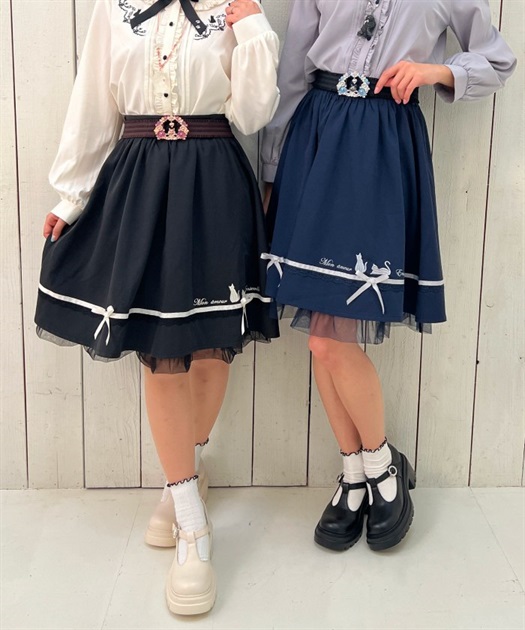 キャットシルエット刺繍スカート | レディース服・レディース キャットシルエット刺繍スカート | レディース服・レディース