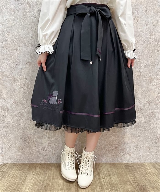猫×メッセージ刺繍スカート | レディース服・レディースファッション