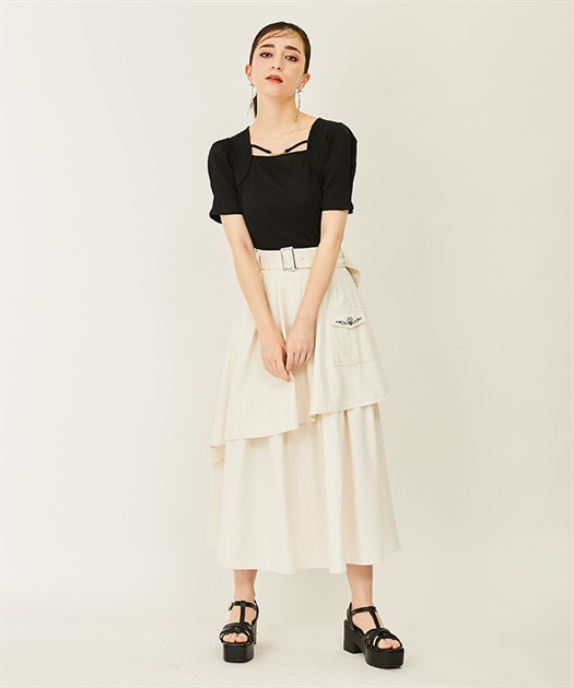 アシメティアードロングスカート | outlet | axes femme online shop アシメティアードロングスカート | outlet | axes femme online shop