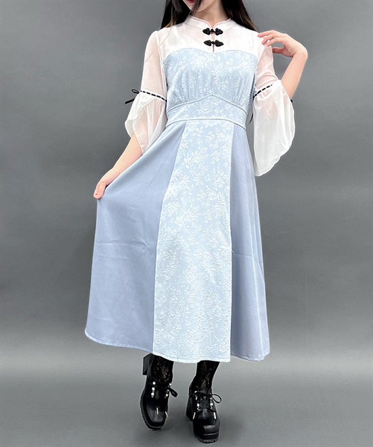 チャイナボタンフレア袖ワンピース | 衣料 | axes femme online shop チャイナボタンフレア袖ワンピース | 衣料 | axes femme online shop