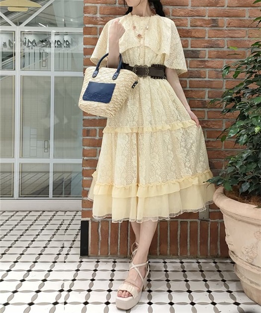 ローズレースケープワンピース【期間限定価格】 | outlet | axes ローズレースケープワンピース【期間限定価格】 | outlet | axes