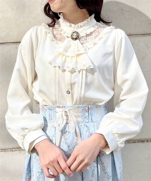 カメオ×ジャボブローチ付ブラウス | レディース服・レディース カメオ×ジャボブローチ付ブラウス | レディース服・レディース