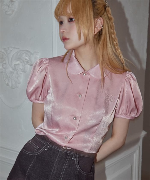 FBロゴサテンブラウス【10%OFF対象商品】 | FickleBebe FBロゴサテンブラウス【10%OFF対象商品】 | FickleBebe