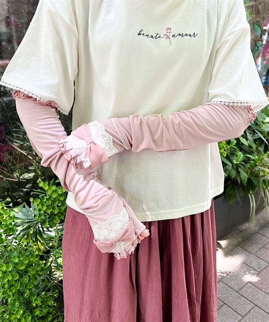 リボンデザインUVロング手袋 | outlet | axes femme online shop リボンデザインUVロング手袋 | outlet | axes femme online shop