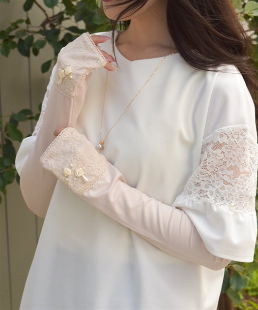 巻きバラレースロングUV手袋 | axes femme | axes femme