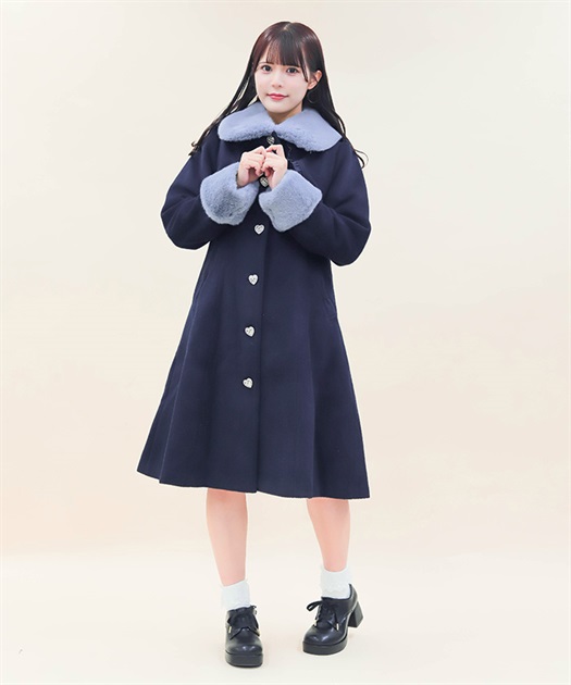 ファーティペ付ロングコート | POETIQUE | axes femme online shop ファーティペ付ロングコート | POETIQUE | axes femme online shop