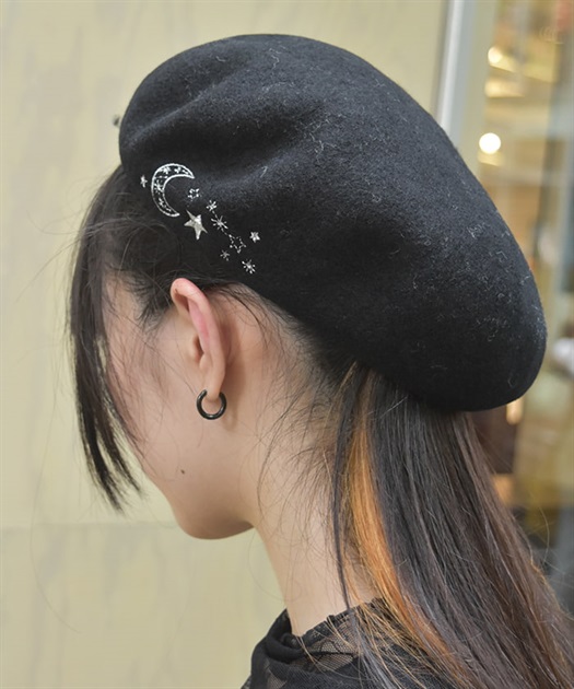月×星刺繍ベレー | outlet | axes femme online shop 月×星刺繍ベレー | outlet | axes femme online shop