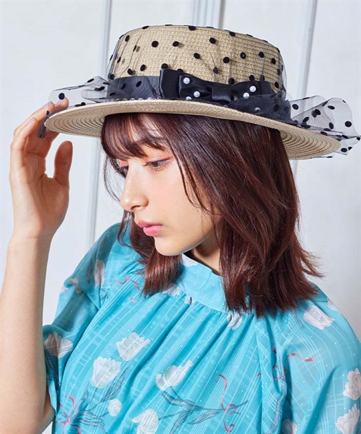 ドットチュールカンカン帽 | outlet | axes femme online shop