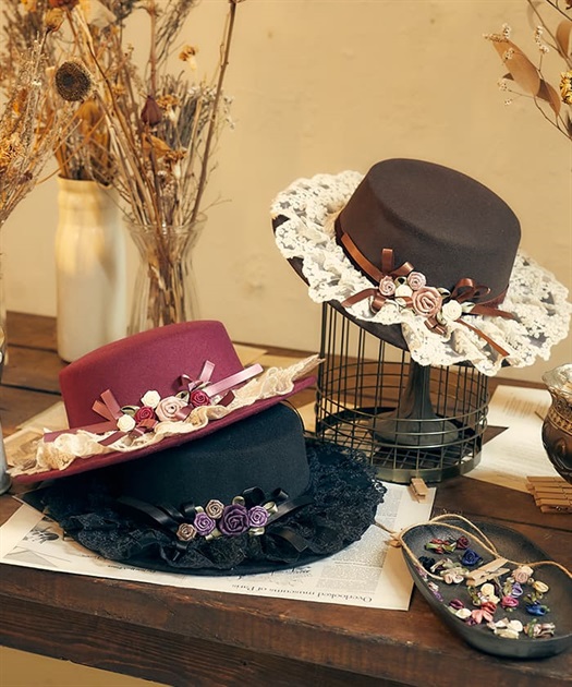 激安商品 outlet | 巻きバラレースカンカン帽 | shop online femme axes その他