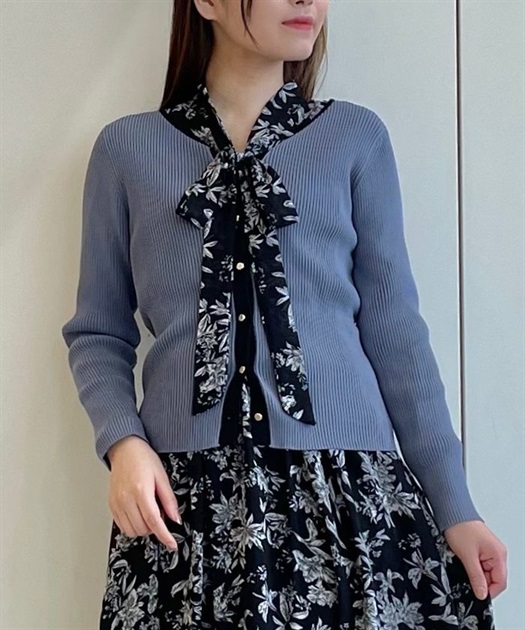 リブ配色ニットカーデ【期間限定価格】 | outlet | axes femme リブ配色ニットカーデ【期間限定価格】 | outlet | axes femme