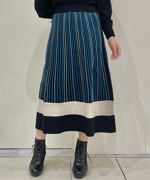 配色ストライプニットスカート【WEB限定価格】 | レディース服 配色ストライプニットスカート【WEB限定価格】 | レディース服