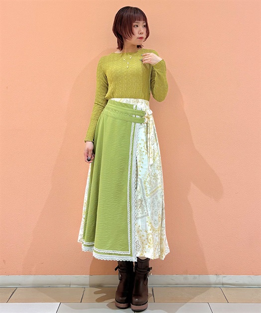 アシメエスニック柄スカート | axes femme online shop