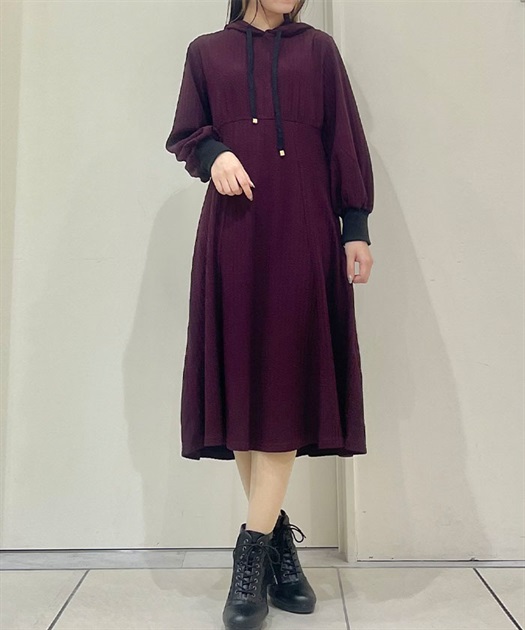 ケーブルジャガードパーカーワンピース | レディース服 ケーブルジャガードパーカーワンピース | レディース服
