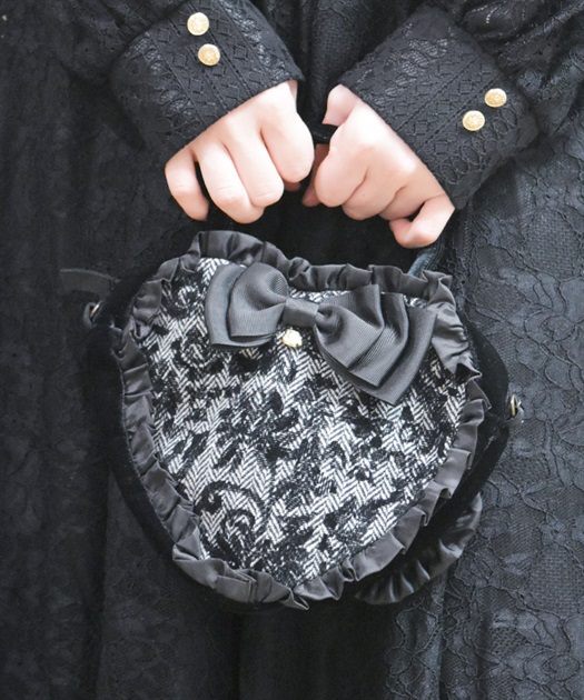 ツイードハートリボンバッグS | ROSE ROUGE │ axes femme onlineshop