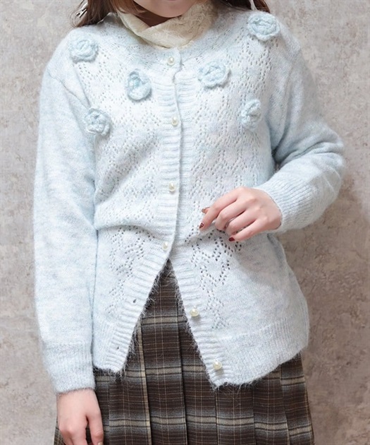 モチーフ付ニットカーデ【WEB先行販売】 | axes femme | axes femme