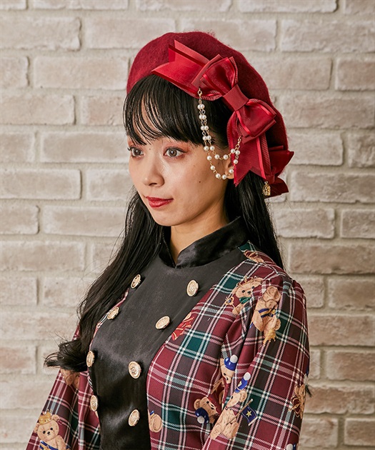sugri リボン付 ベレー帽 黒 sugri リボン付 ベレー帽 黒