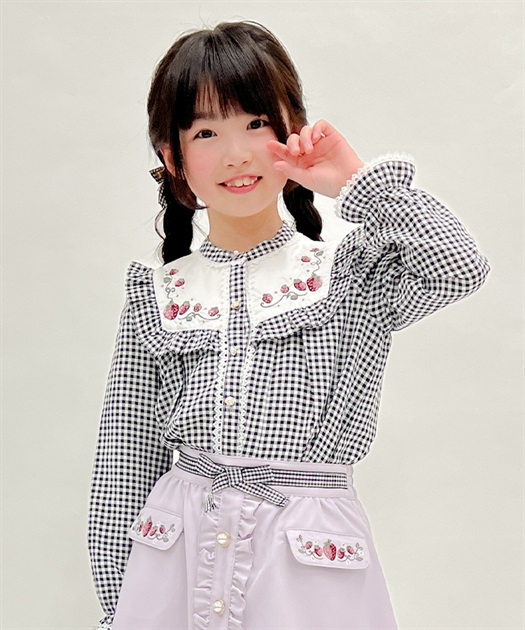 kidsいちご刺繍チェックブラウス | outlet | axes femme online shop kidsいちご刺繍チェックブラウス | outlet | axes femme online shop
