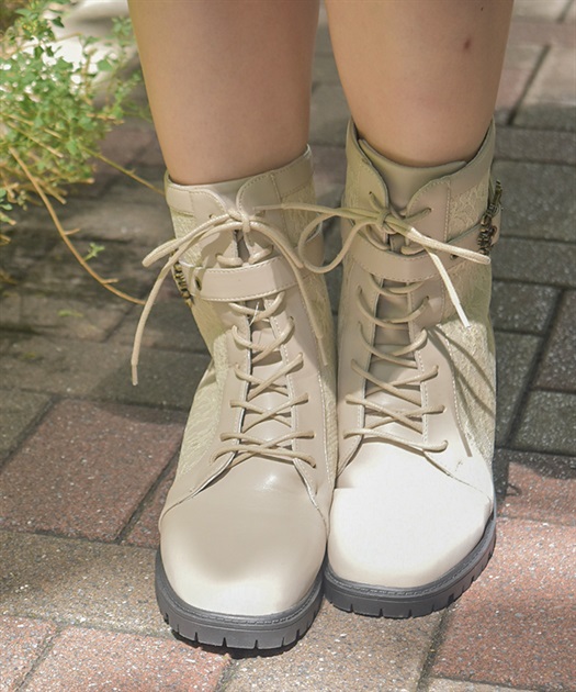 ベルト付レースワークブーツ【期間限定価格】 | axes femme ベルト付レースワークブーツ【期間限定価格】 | axes femme