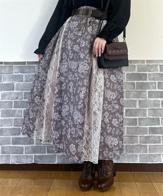 レース切替花柄スカート【期間限定価格】 | outlet | axes femme レース切替花柄スカート【期間限定価格】 | outlet | axes femme