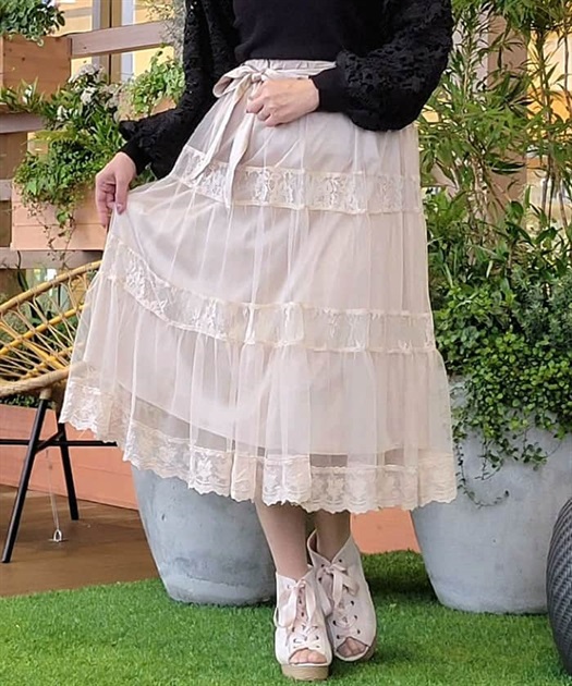 チュールティアードスカート | axes femme online shop -outlet-