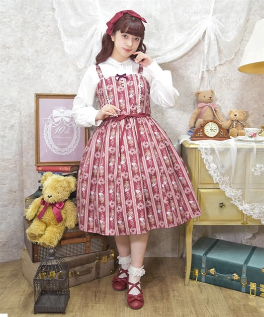 全国宅配無料 RosyBear柄ジャンスカ【Web限定商品】【期間限定販売 ワンピース