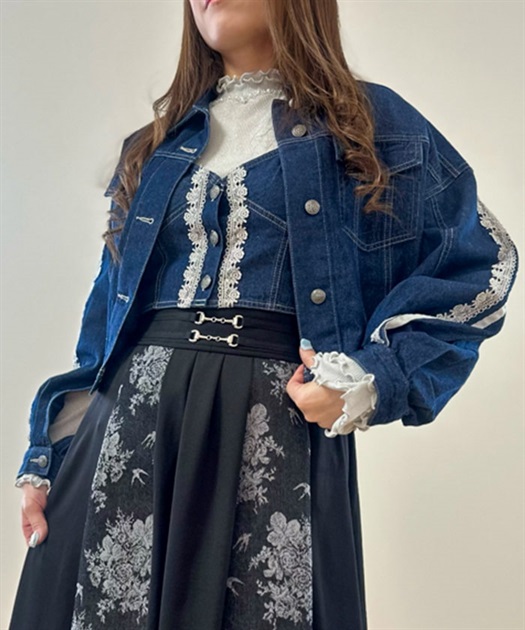 レース×ラインデニムジャケット【期間限定価格】 | outlet レース×ラインデニムジャケット【期間限定価格】 | outlet