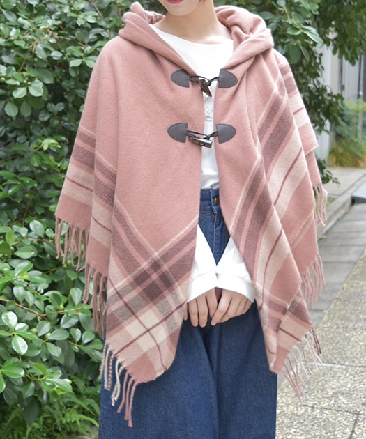 サイドラインチェックポンチョ | レディース服・レディース サイドラインチェックポンチョ | レディース服・レディース