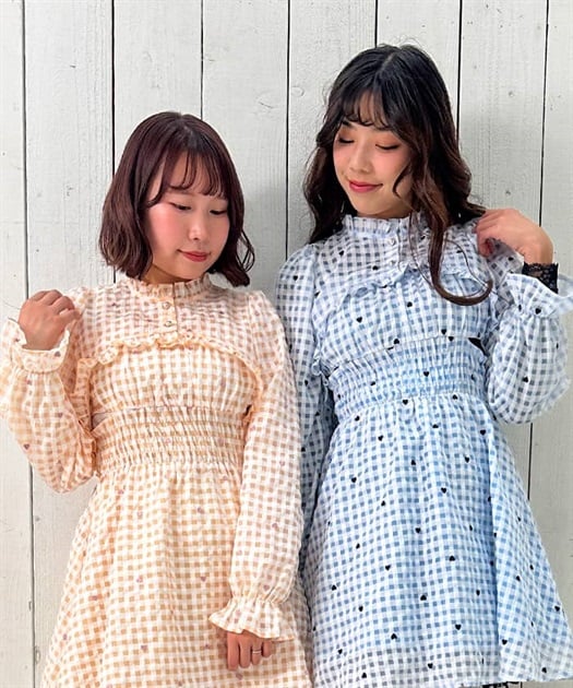 ハートドット刺繍ギンガムブラウス【期間限定価格】 | outlet ハートドット刺繍ギンガムブラウス【期間限定価格】 | outlet