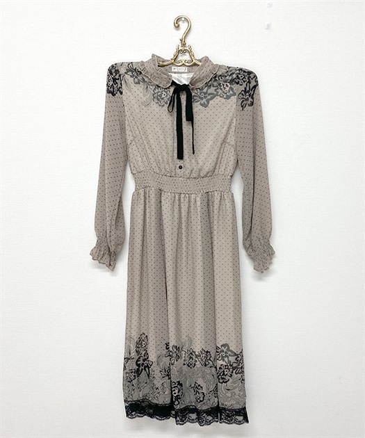 レース柄プリントワンピース | vintage|axesfemme online shop