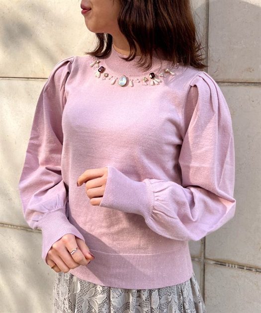 ビジューラメニットプルオーバー | outlet | axes femme online shop