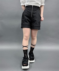 ベルトデザインショートパンツ【期間限定価格】(黒-M)