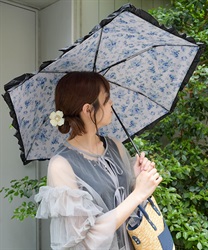 ローズブーケ柄晴雨兼用折傘(生成り-F)