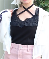 ストラップカップ付タンク【予約】(黒-M)