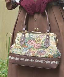 クラシカルがま口ボストン