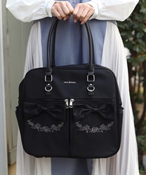 撥水ナイロンＷリボンボストン(黒-F)