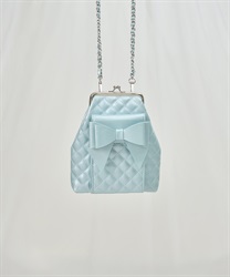 キルティングリボンポーチ(ブルー-F)