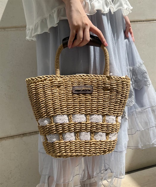ペーパー×レースかごバッグ | outlet | axes femme online shop ペーパー×レースかごバッグ | outlet | axes femme online shop