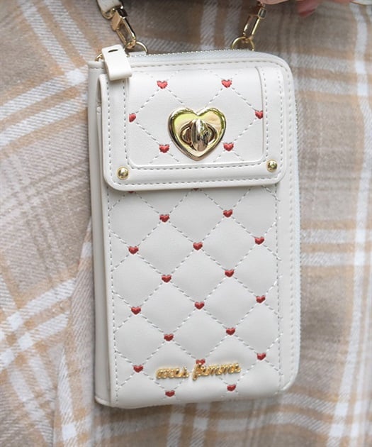 ハート刺繍スマホポシェット | axes femme | axes femme online shop ハート刺繍スマホポシェット | axes femme | axes femme online shop
