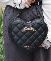 ハートモチーフポシェット【ランク別お値下げ対象商品】(黒-F)