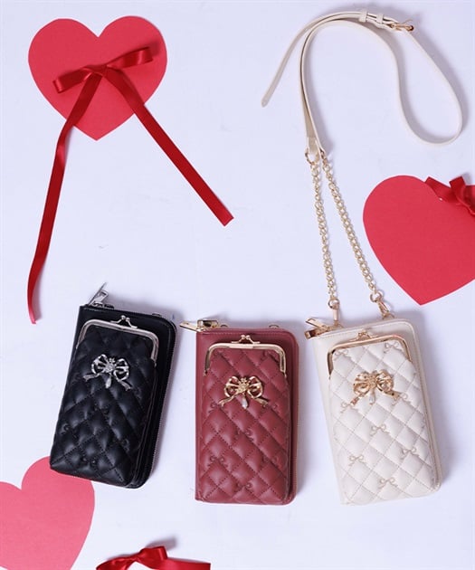 リボン刺繍キルトショルダー