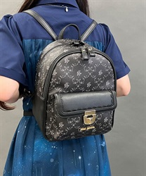薔薇モチーフプリントリュック(黒-F)