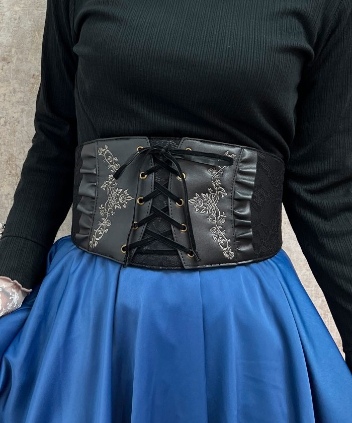 レース×刺繍コルセットベルト | レディース服・レディース