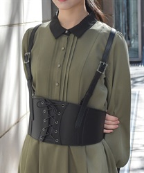 コルセットハーネスベルト【2点10%OFF対象商品】(黒-F)