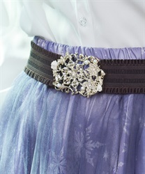 雪薔薇モチーフゴムベルト【期間限定価格】(ゴールド-F)