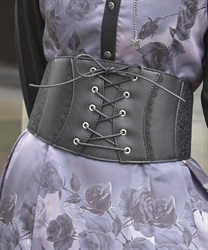 レースアップコルセットベルト(黒-S)
