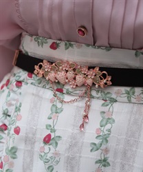 苺モチーフ細ゴムベルト(白-F)