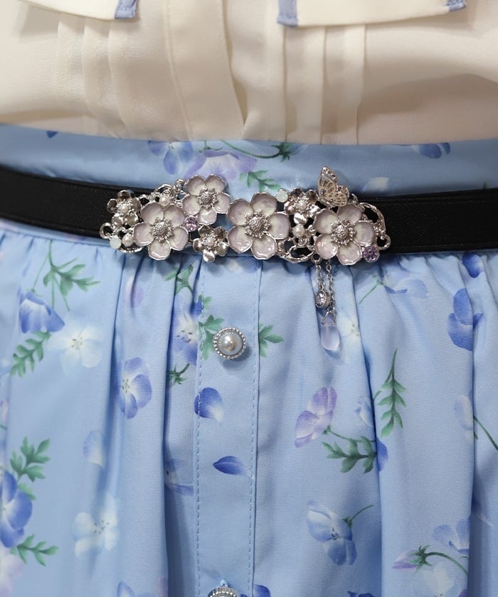 ADEAM アディアム フォクシー Floral x Mimollet ネモフィラモチーフ細ベルト | axes femme | axes femme 公式