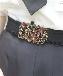 彼岸花モチーフゴムベルト【WEB先行販売】(赤-F)